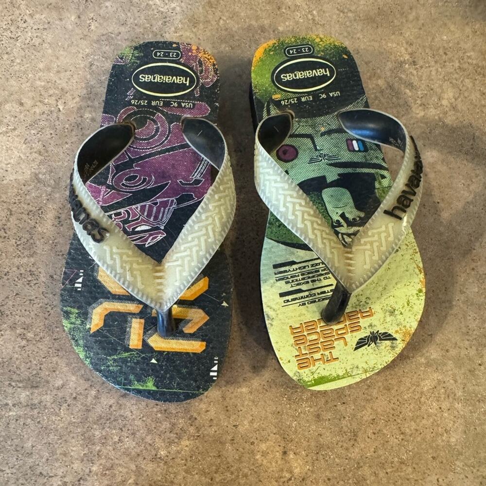 Havaianas Toy Story Space Ranger Kids Flip Flop Sandals Toddler Size 9